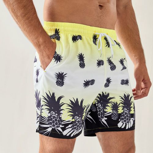 Short de bain dégradé aléatoire à imprimé ananas - SHEIN - Modalova