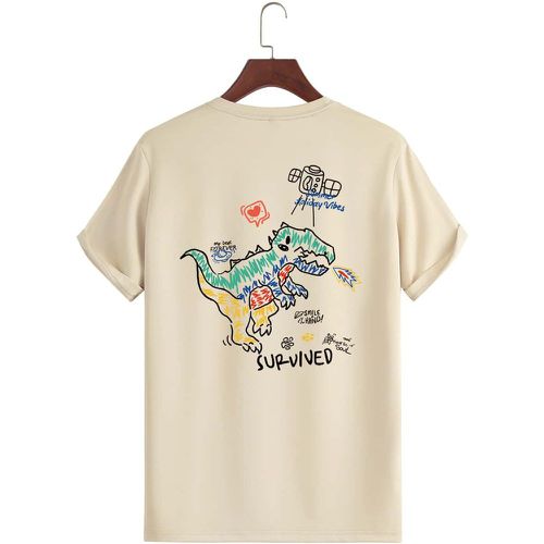 T-shirt lettre à motif dinosaure dessin animé - SHEIN - Modalova