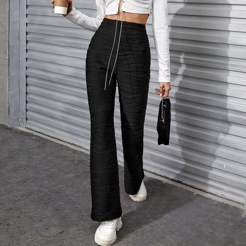 Pantalon évasé taille haute texturé - SHEIN - Modalova