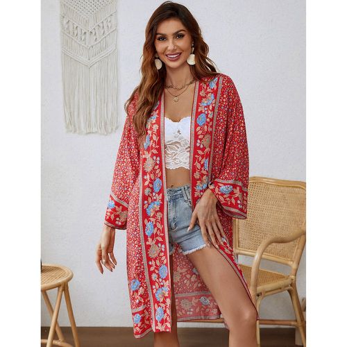 Kimono à imprimé floral ouvert - SHEIN - Modalova