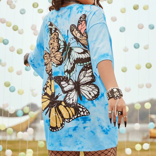 T-shirt à imprimé papillon tie dye (sans ceinture) - SHEIN - Modalova
