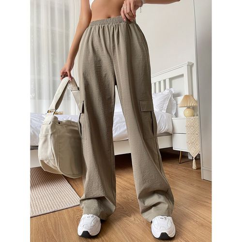Pantalon cargo taille élastique poche à rabat - SHEIN - Modalova