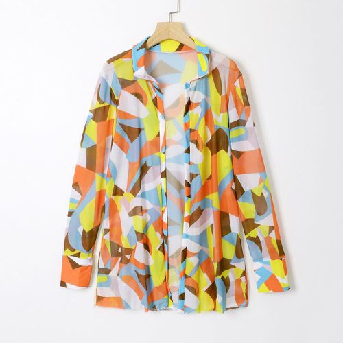 Kimono à imprimé géométrique ouvert - SHEIN - Modalova