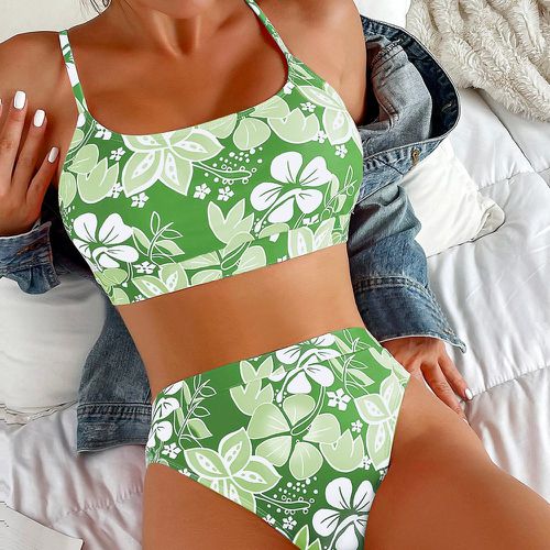 Bikini floral aléatoire à imprimé taille haute - SHEIN - Modalova