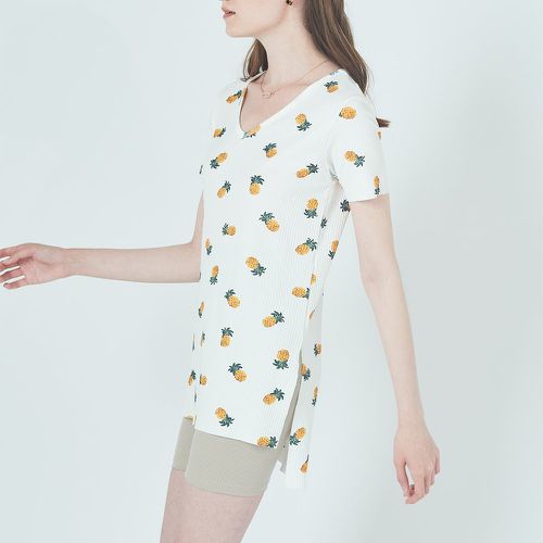 T-shirt à imprimé ananas fendu - SHEIN - Modalova