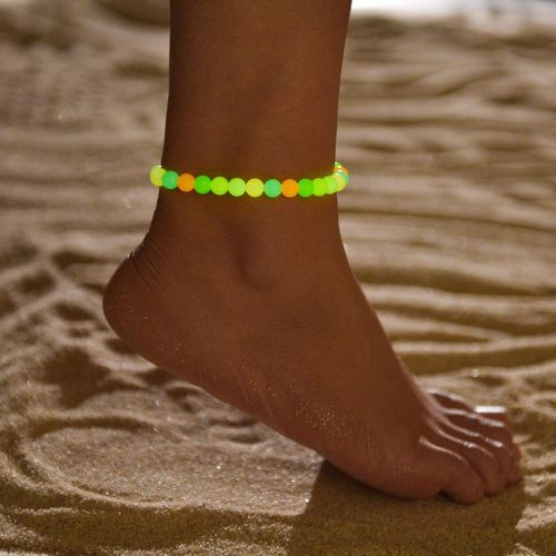 Bracelet de cheville perlé aurore permanente à blocs de couleurs - SHEIN - Modalova