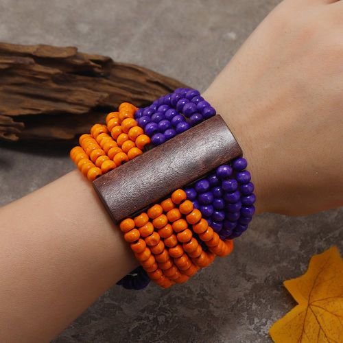 Bracelet perlé à blocs de couleurs multicouche - SHEIN - Modalova