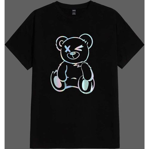 T-shirt réfléchissant à imprimé ours - SHEIN - Modalova