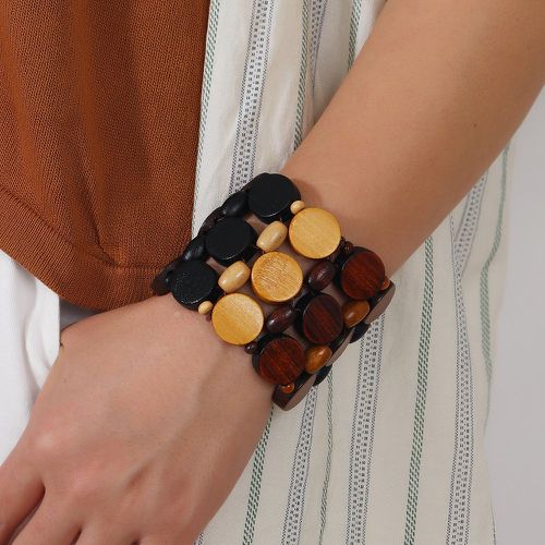 Bracelet perlé de couleur aléatoire en bois - SHEIN - Modalova