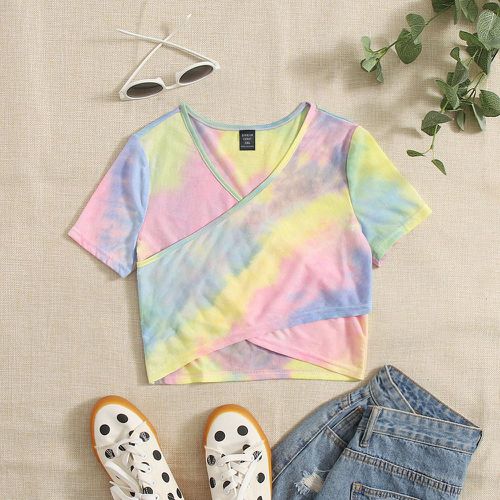 Top tie dye croisé - SHEIN - Modalova