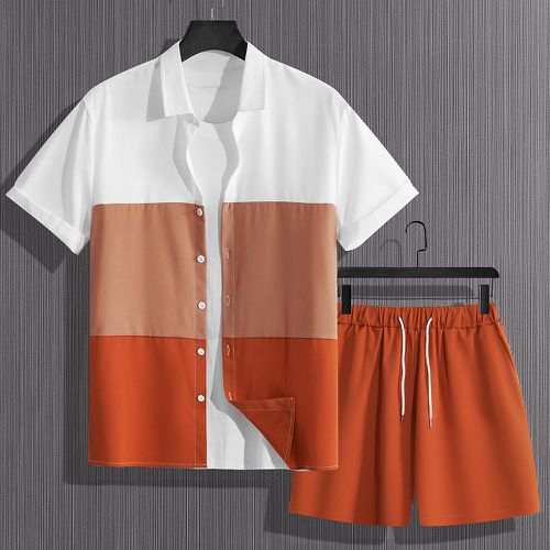 Chemise à blocs de couleurs & Short à cordon(sans t-shirt) - SHEIN - Modalova