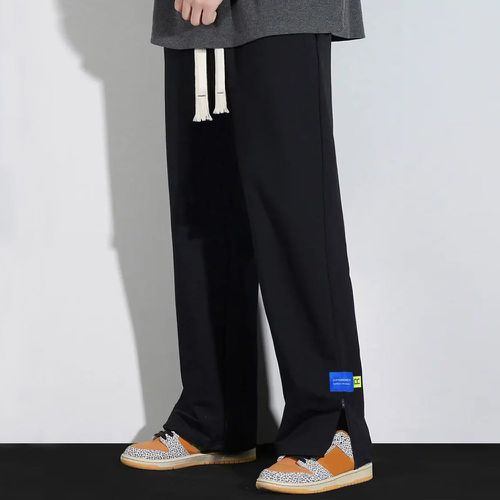 Pantalon de survêtement à cordon à applique zippé ourlet - SHEIN - Modalova