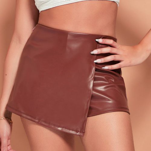 Jupe-short croisé en cuir PU - SHEIN - Modalova