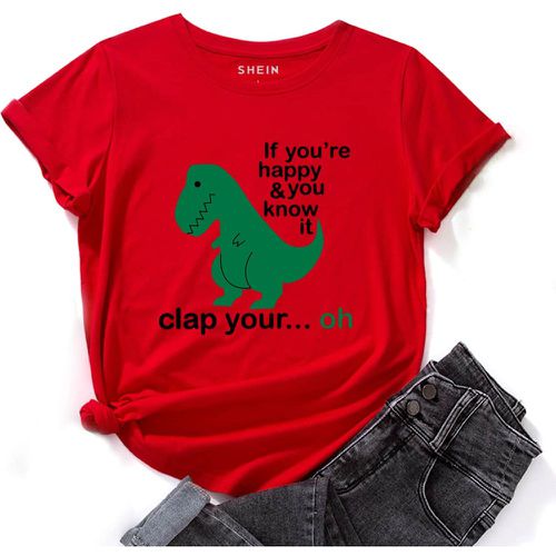 T-shirtss Casual Slogan Dinosaures - SHEIN - Modalova
