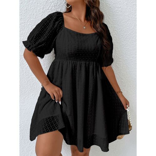 Robe trapèze manches bouffantes froncé - SHEIN - Modalova