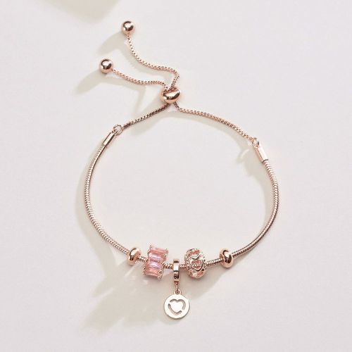 Bracelet zircone cubique à perles à breloque ronde - SHEIN - Modalova