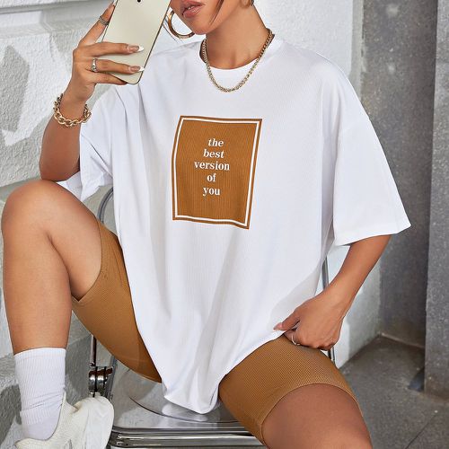 T-shirt à motif slogan & Short cycliste - SHEIN - Modalova