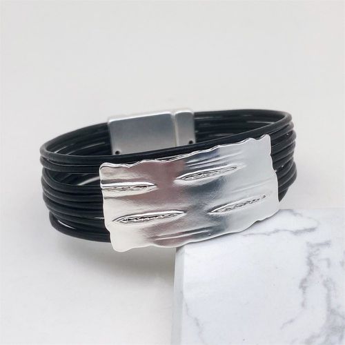 Bracelet texturé métallique à détail géométrique - SHEIN - Modalova
