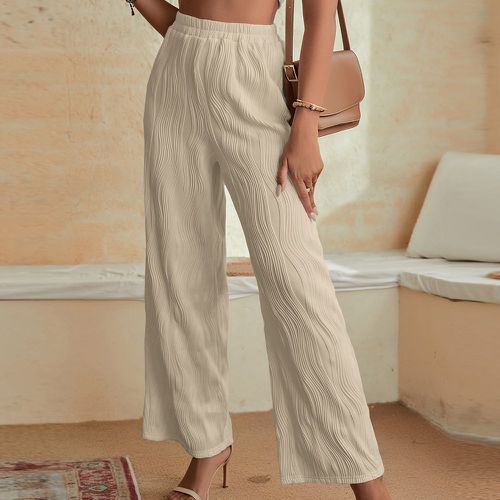 Pantalon ample texturé taille haute - SHEIN - Modalova