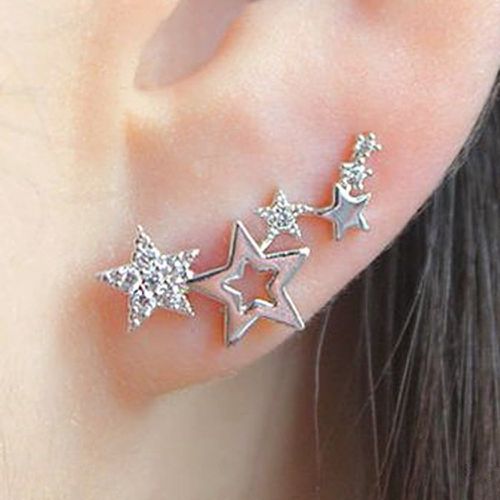 Clous d'oreilles zircone cubique à détail étoile - SHEIN - Modalova