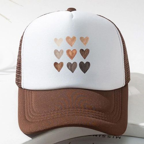 Chapeau de camionneur à imprimé cœur - SHEIN - Modalova