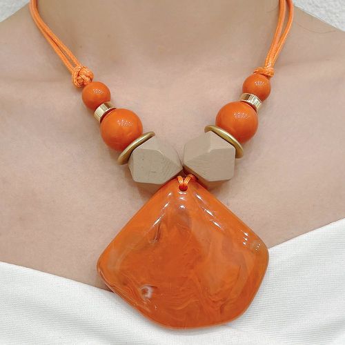 Collier à perles à breloque géométrique - SHEIN - Modalova