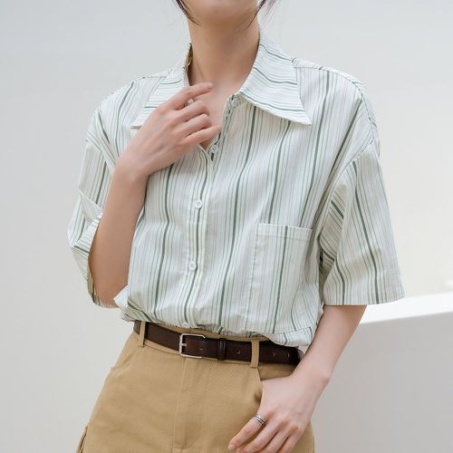 Chemise à rayures avec poche - SHEIN - Modalova