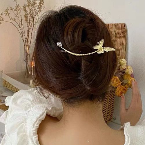 Pince à cheveux minimaliste à strass & à détail papillon - SHEIN - Modalova