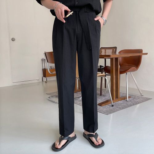 Pantalon tailleur à détail plié ceinturé - SHEIN - Modalova