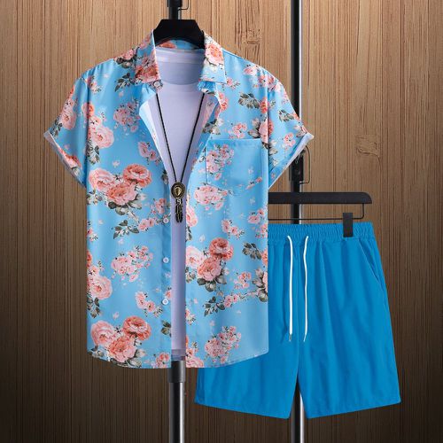 Chemise avec imprimé fleur & Short à cordon (sans t-shirt) - SHEIN - Modalova