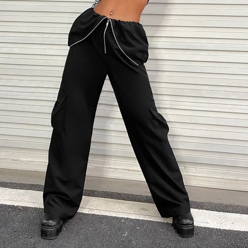 Pantalon taille haute poche à rabat - SHEIN - Modalova