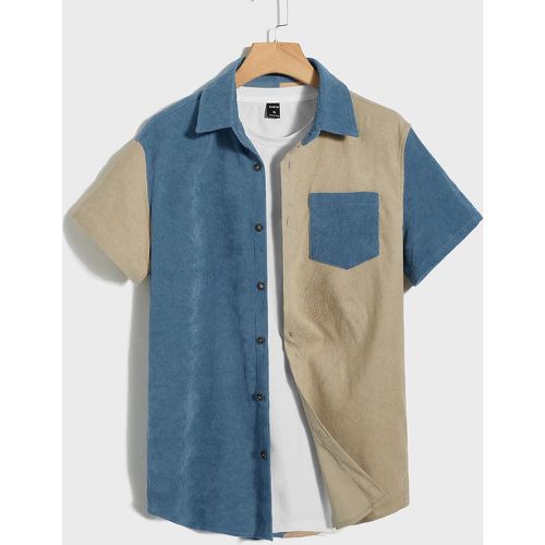 Chemise bicolore patch à poche (sans t-shirt) - SHEIN - Modalova