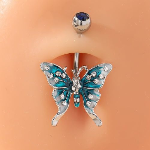 Anneau à nombril à strass à détail papillon - SHEIN - Modalova