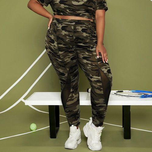 Legging à imprimé camouflage avec tulle - SHEIN - Modalova