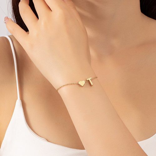 Bracelet cœur & à lettres - SHEIN - Modalova