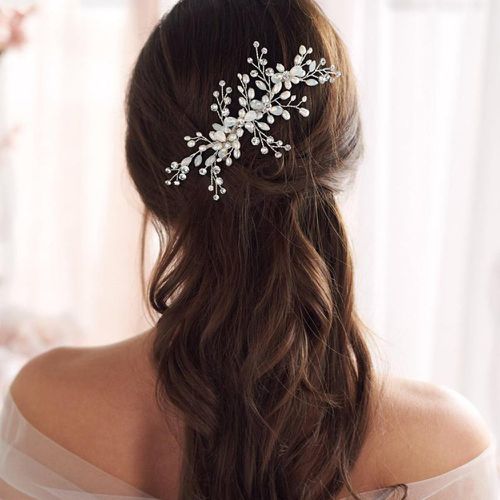 Peigne à cheveux à strass et fausses perles de mariée - SHEIN - Modalova