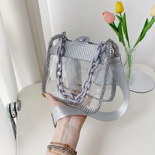 Sac carré mini cercle à bouton chaîne transparent - SHEIN - Modalova