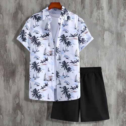 Chemise aléatoire à imprimé tropical & Short à cordon (sans t-shirt) - SHEIN - Modalova