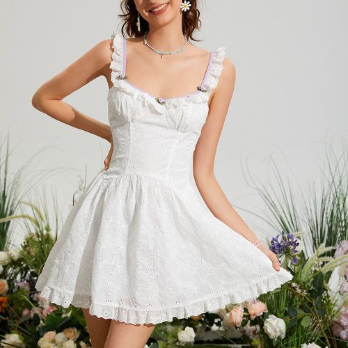 Robe à broderie anglaise à broderie anglaise à plis - SHEIN - Modalova