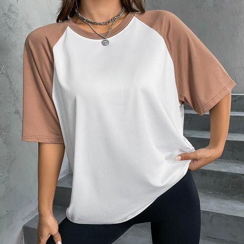 T-shirt à blocs de couleurs manches raglan - SHEIN - Modalova