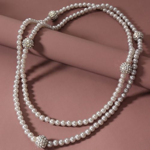 Collier à perles à strass et fausses perles - SHEIN - Modalova