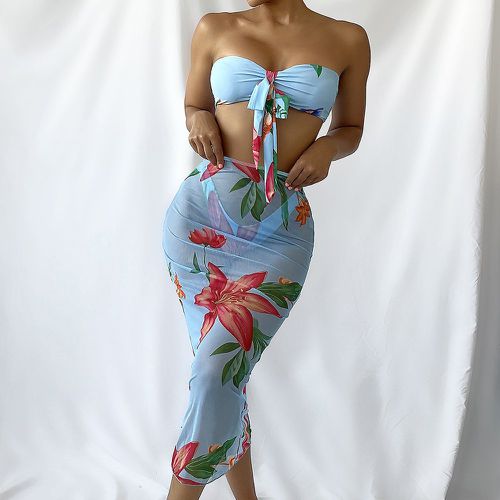Pièces Bikini à imprimé floral & Jupe de plage - SHEIN - Modalova