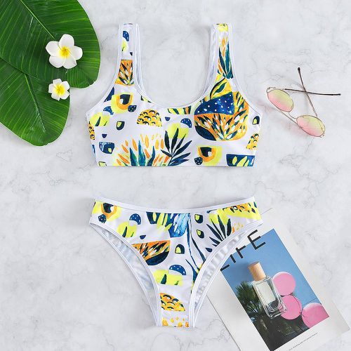 Bikini avec motif plante - SHEIN - Modalova