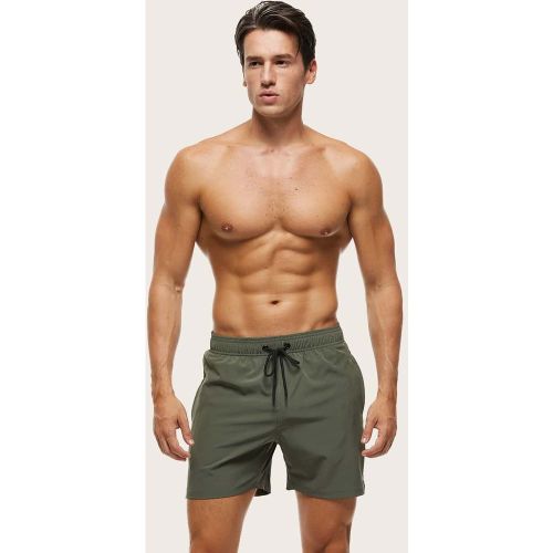 Short de bain zippé à cordon - SHEIN - Modalova