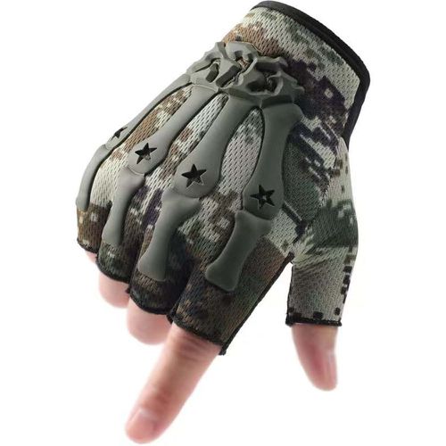 Paire Gants à imprimé camouflage demi-doigt sport - SHEIN - Modalova