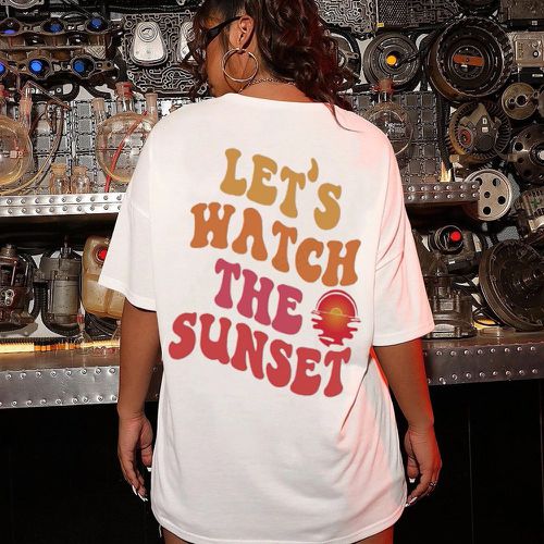 T-shirt oversize slogan et soleil - SHEIN - Modalova