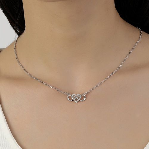 Collier à pendentif à strass avec cœur et infini symbole - SHEIN - Modalova