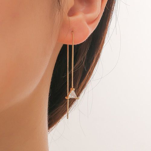 Boucles d'oreilles enfileur à strass triangulaire - SHEIN - Modalova