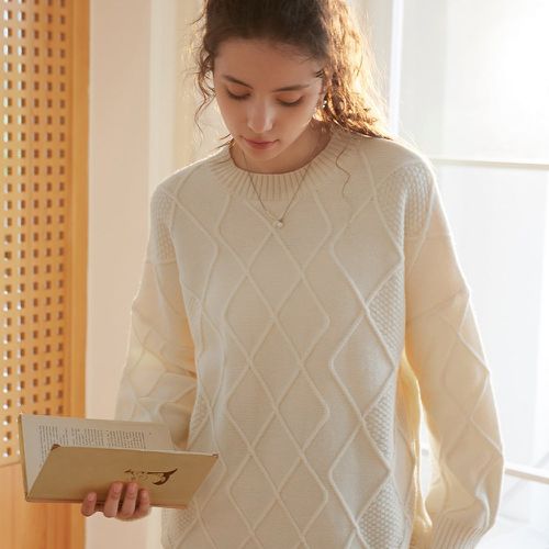 Pull en tricot losangé - SHEIN - Modalova