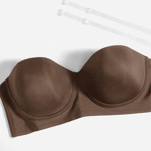 Soutien-gorge unicolore à armature avec détachable transparent sangle - SHEIN - Modalova